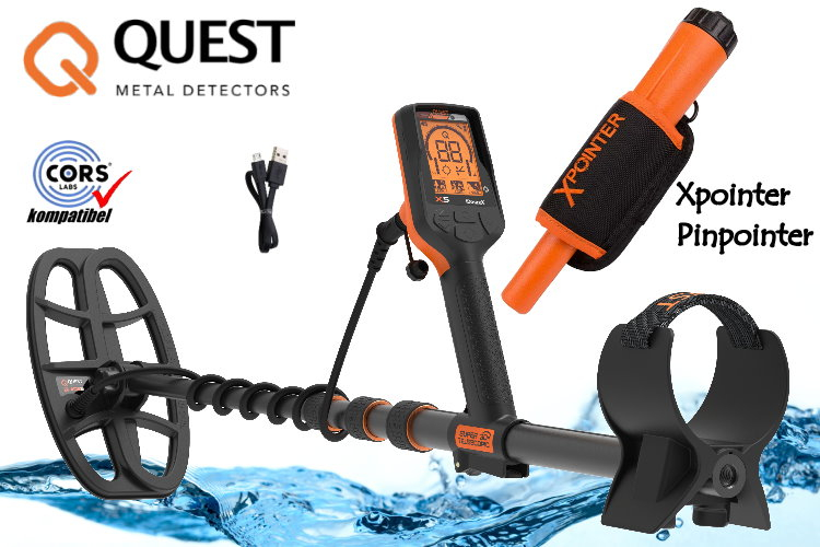 Quest X5 IDMaxX Metalldetektor & Xpointer Pinpointer (orange)